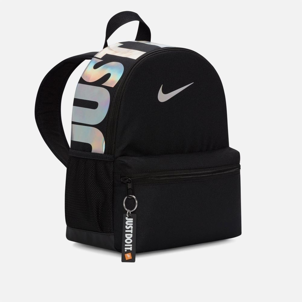 NIKE 後背包 小後背包 兒童背包 水瓶 可調節 加墊肩帶 舒適 超可愛 銀色logo 黑銀 DR6091017 | 蝦皮購物