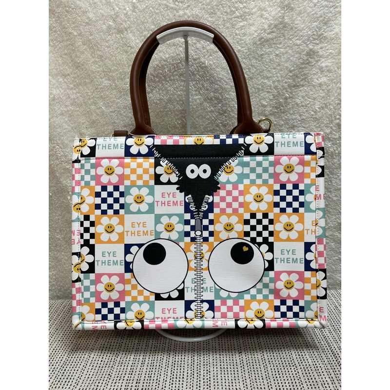 EYE THEME 大眼睛 （特殊色系款） 彩格小花紙袋包 | 蝦皮購物