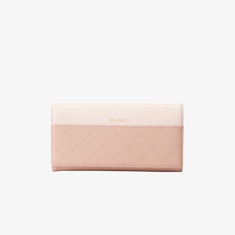 ★S'AIME★真皮菱格撞色短夾 ミニ財布 ウォレット/送料込 S'AIME 真皮RFID菱格撞色長夾| 蝦皮購物
