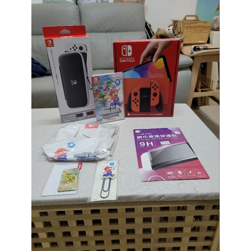 全新瑪利歐驚奇同捆包 Nintendo Switch （oled款式）瑪利歐亮麗紅版主機 蝦皮購物