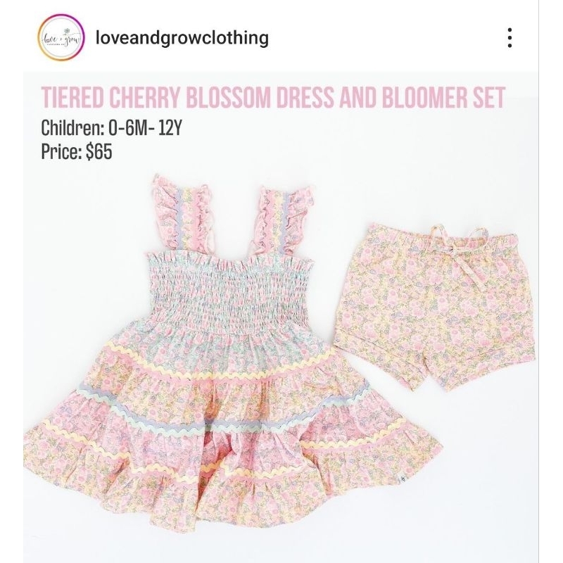 美牌Love & Grow Clothing - L&G 櫻花綻放碎花漸層套裝（3T) | 蝦皮購物