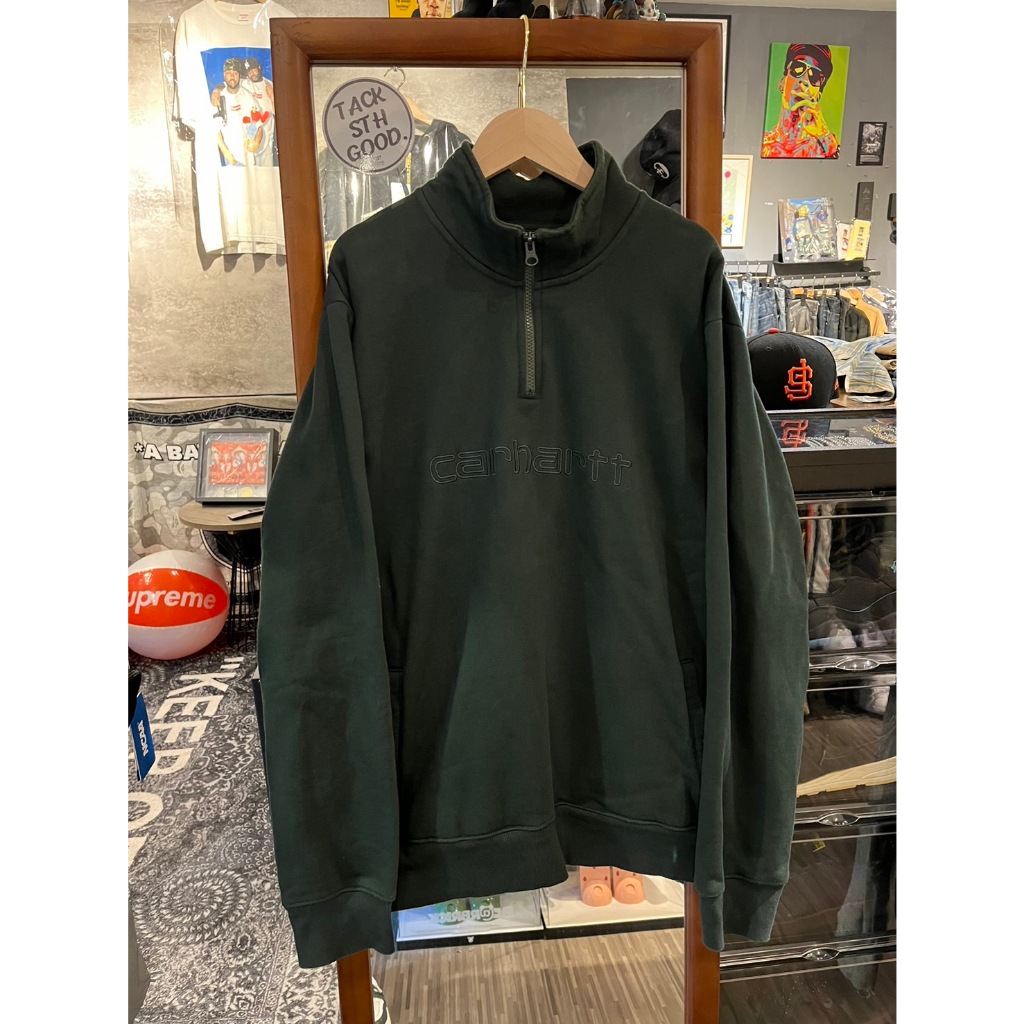 TACKSTHGOOD Carhartt WIP Team Script Half Zip Sweat