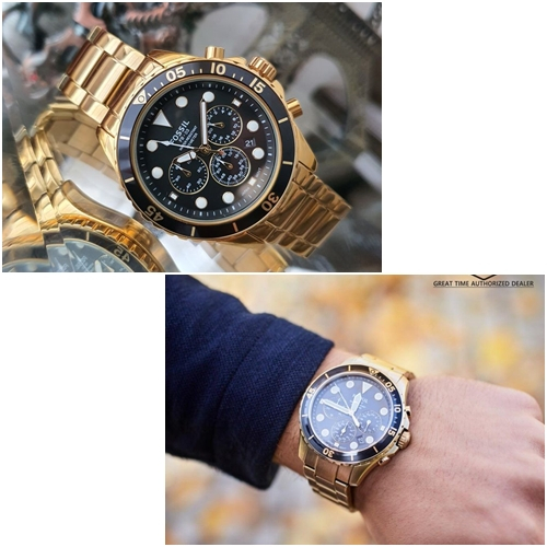 FOSSIL經典水鬼風格款三眼計時鋼錶46MM 【Watch On-line Store FOSSIL經典水鬼風格款三眼計時鋼錶46MM 【Watch On-line Store