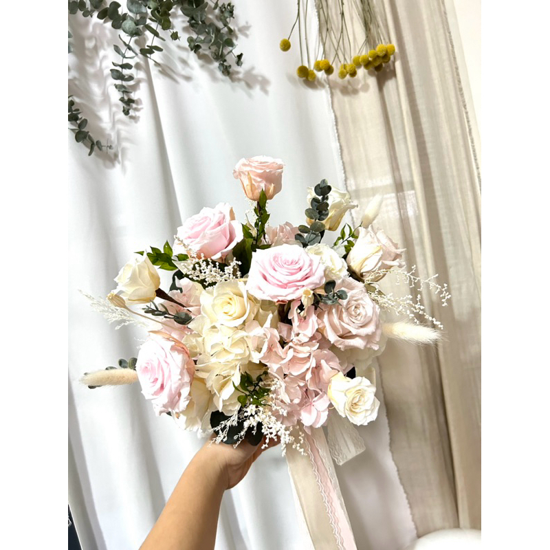 《貓花》結婚捧花/拍照捧花/不凋花材 | 蝦皮購物