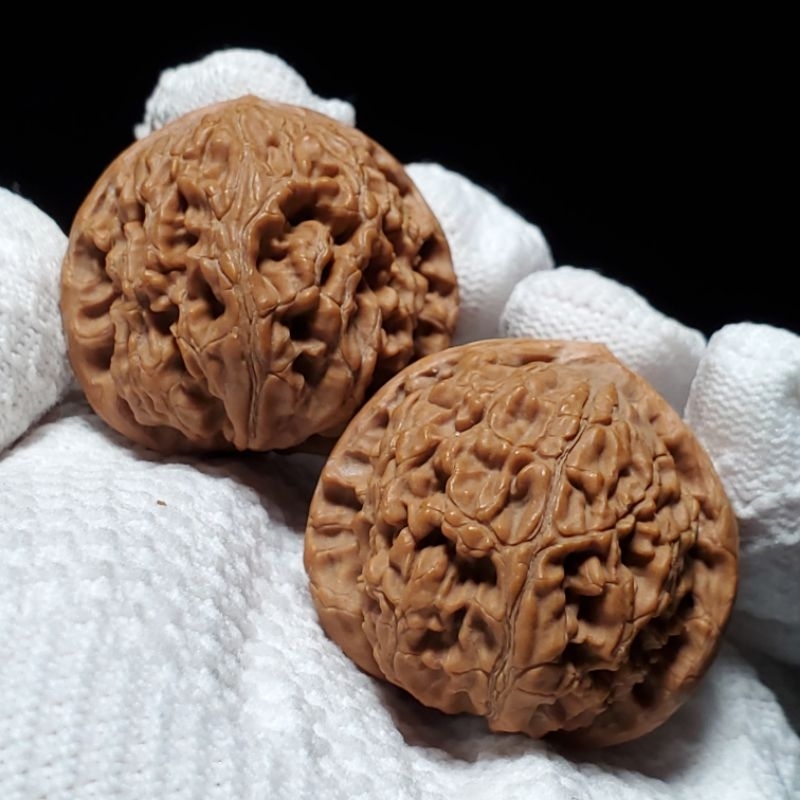 【形良い】文玩核桃 水龍紋 38mm 水龍紋] 38mm球樁對－小眾麻核桃－現貨/文玩核桃/舒壓保健/收藏玩具