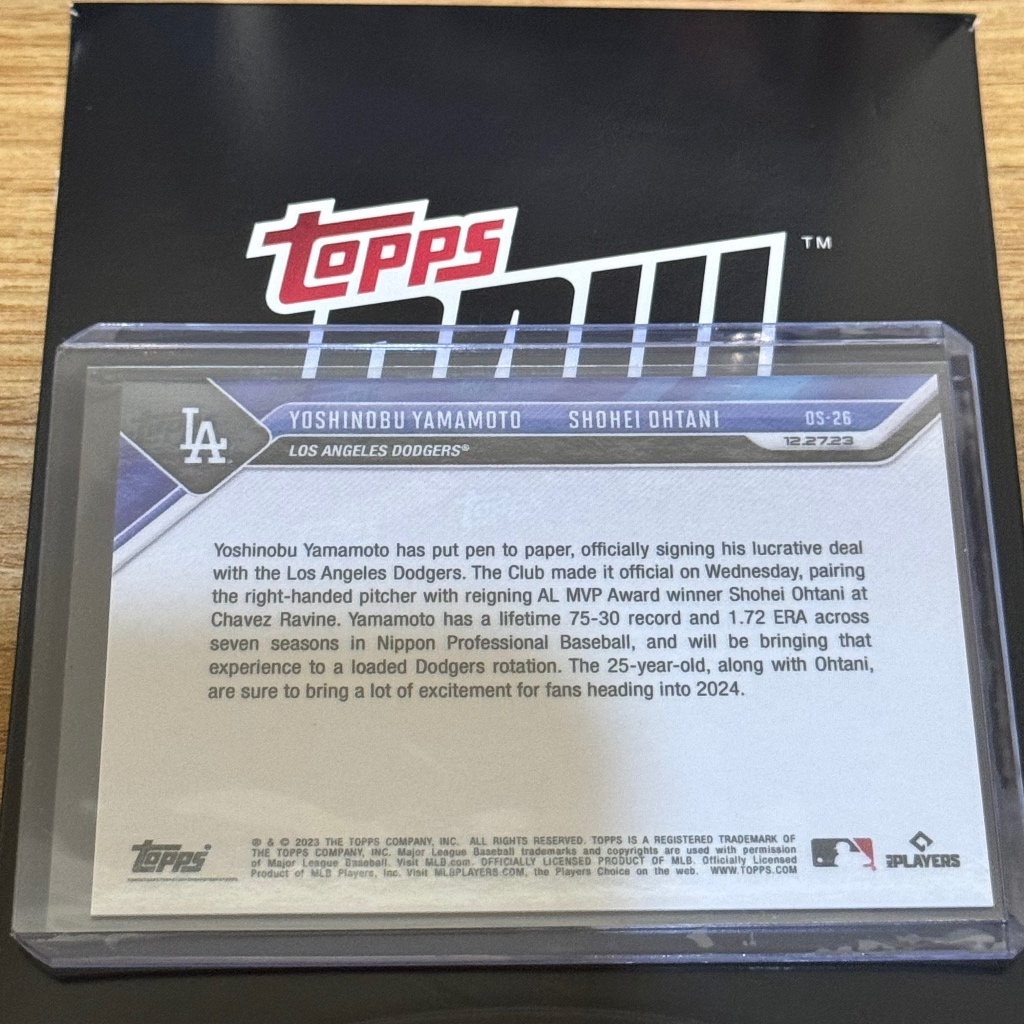 帝國棒球商城】山本由伸& 大谷翔平加盟記者會洛杉磯道奇Topps