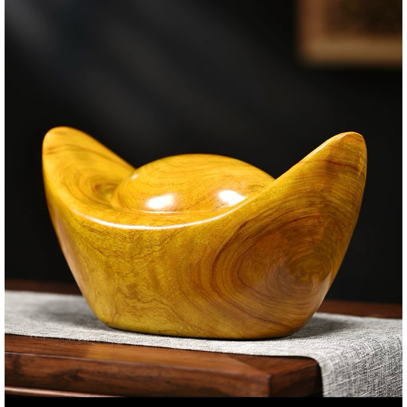 《泓潤》精選 黃金木 小元寶 招財元寶 6cm 聚寶聚財 財位 居家擺件 | 蝦皮購物