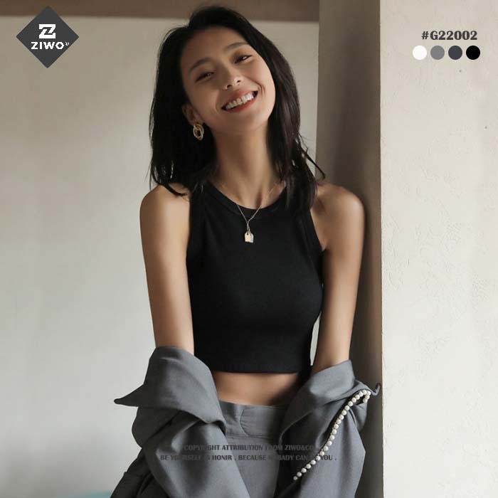 一件免運 』削肩螺紋彈力包邊背心 美式小性感 背心 無袖 短版背心 運動背心 工裝背心 挖背背心 熱舞・ZIWO・ | 蝦皮購物