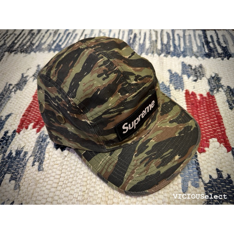 全新現貨SUPREME 24SS Military Camp Cap 美國製虎斑迷彩五分割