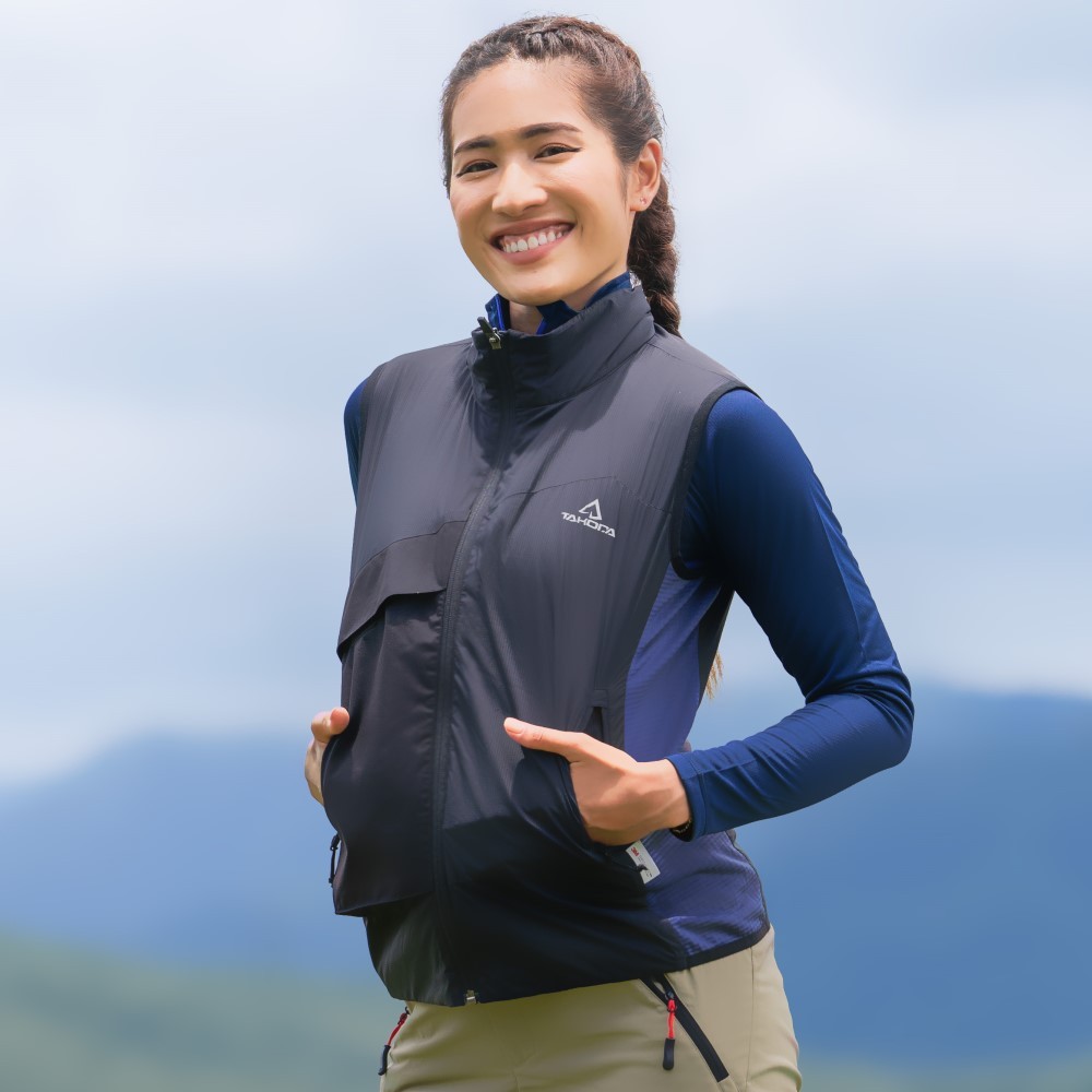 Okaga 輕量防風科技保溫棉登山背心 女款 黑色 | 蝦皮購物