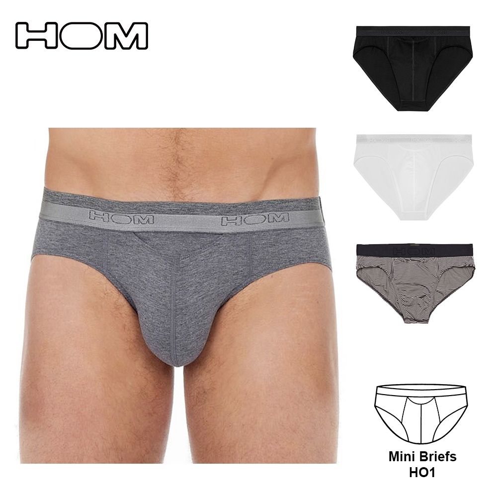 HOM HO1 mini briefs slip (1-pack), herenslip met horizontale gulp, zwart