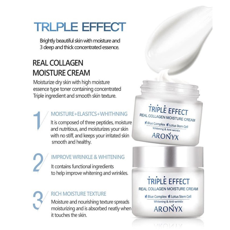 [KoreanFab] Triple Effect Real Collagen Moisture Cream-50ml | 蝦皮購物