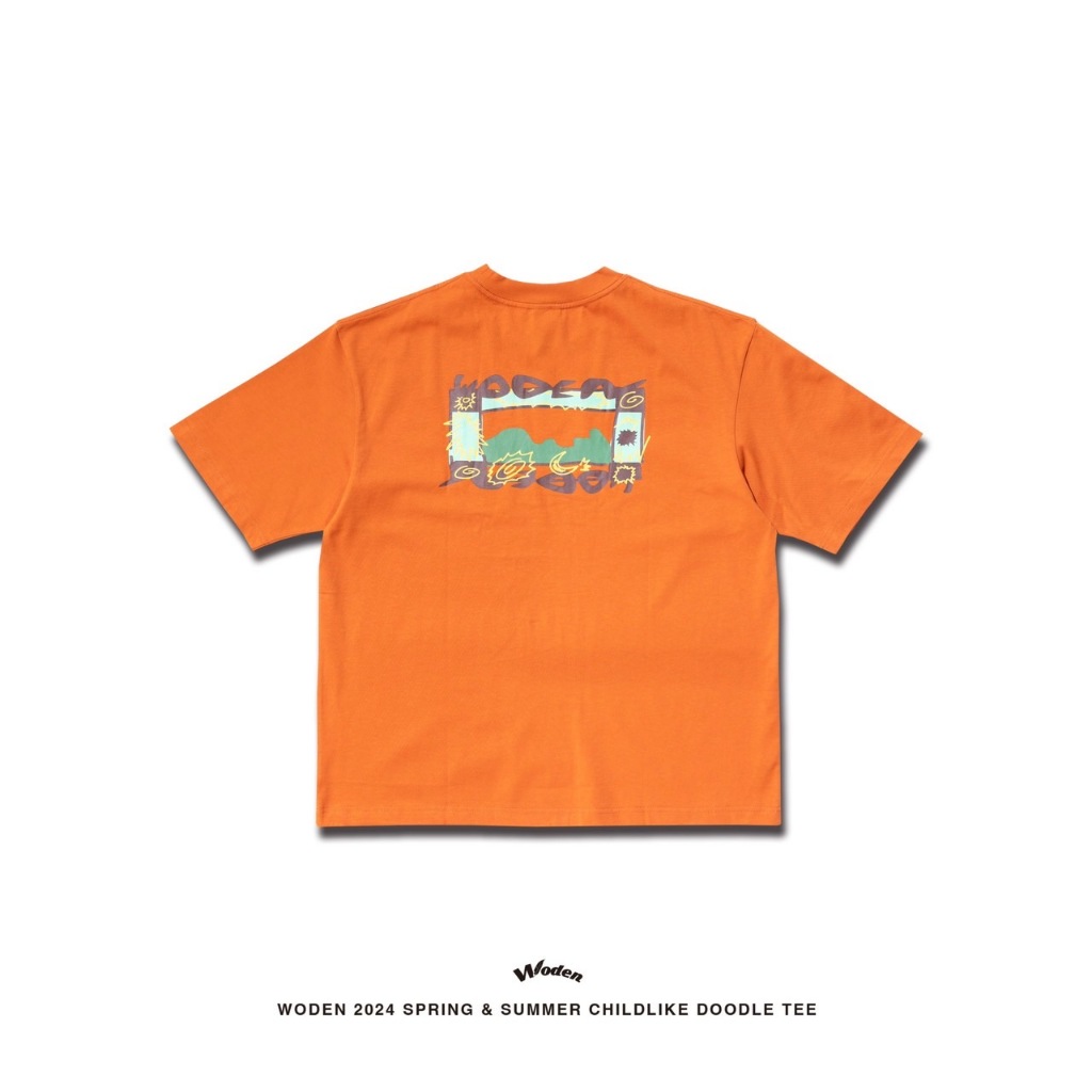 【P.COAST LAB】WODEN 24SS Childlike Doodle Tee (橘色款) | 蝦皮購物