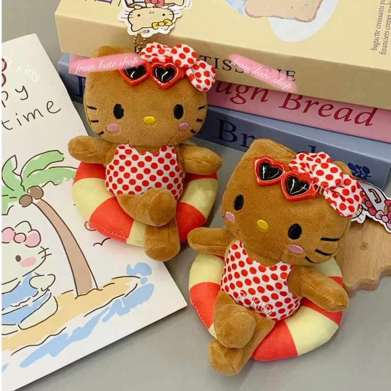 黑皮Hello kitty復古紅波點泳衣 蹺腳大小姐凱蒂貓 夏日曬黑救生圈kitty 包包掛飾吊飾裝飾 閨蜜禮物送女友 | 蝦皮購物