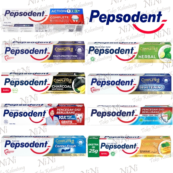 印尼 Pepsodent Pasta Gigi Toothpaste Complete 8 牙膏 190g 160g | 蝦皮購物