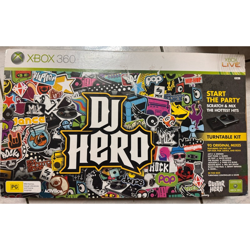 Jeu Xbox 360 DJ Hero - Édition Standard PAL, Complet Avec Boîte Et Instructions