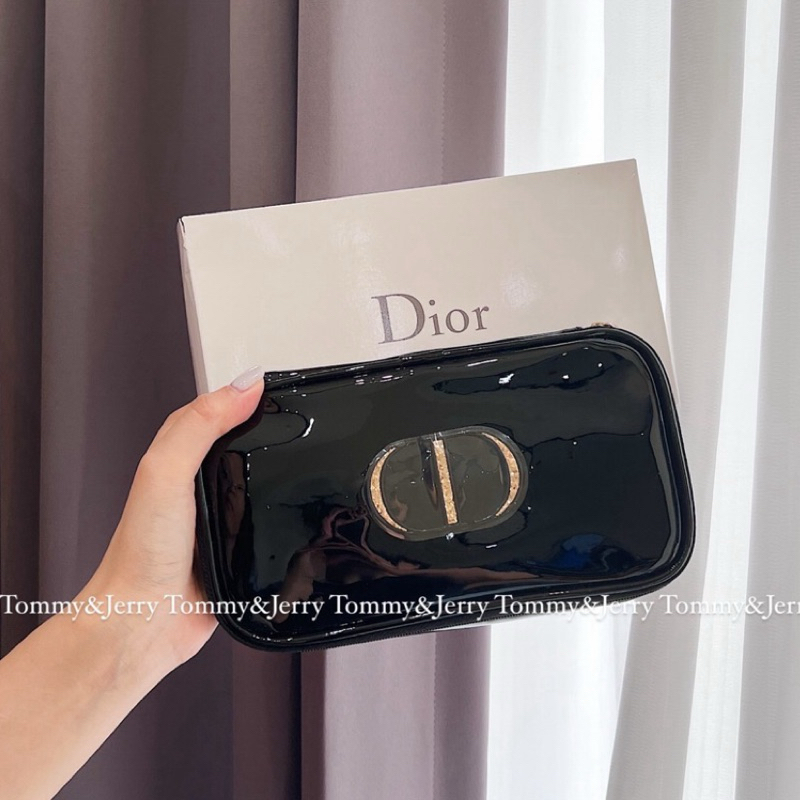 《現貨免運出‼️》Dior迪奧 黑漆皮化妝包 | 蝦皮購物