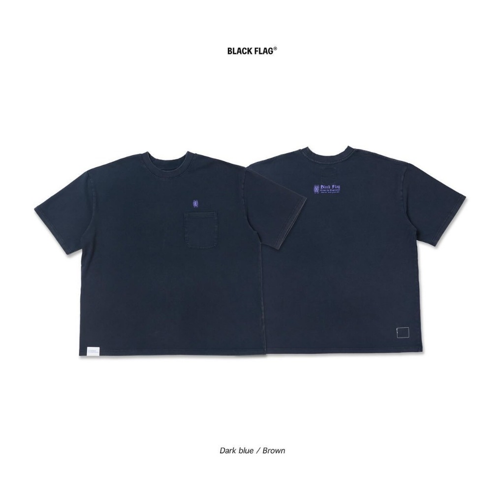 【P.COAST LAB】BLACK FLAG 24SS Washed pocket short TEE (水洗藏青) | 蝦皮購物