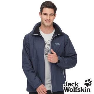 【Jack wolfskin 飛狼】男 輕量 抗風防潑水連帽保暖外套 (天鵝絨磨毛內裡)『鐵灰』
