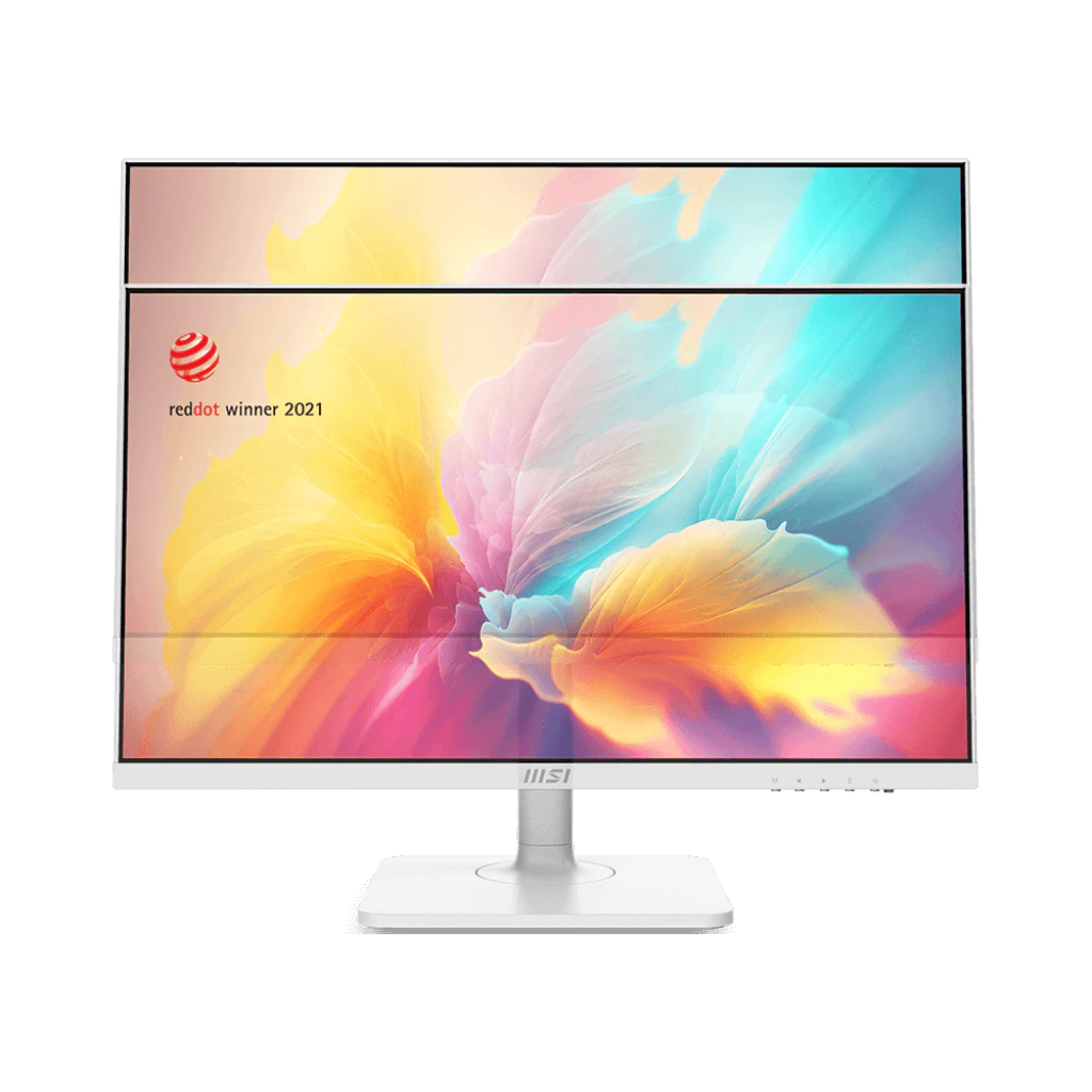 【美學與效能的優雅平衡】MSI Modern MD2412PW 24型 IPS 100Hz 護眼螢幕：打造純白極簡桌面的最後一塊拼圖