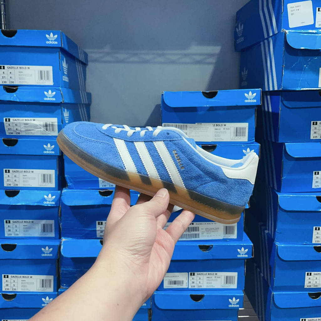 Bubble▶️現貨- Adidas Gazelle Indoor 天空藍白藍多巴胺焦糖底復古鞋