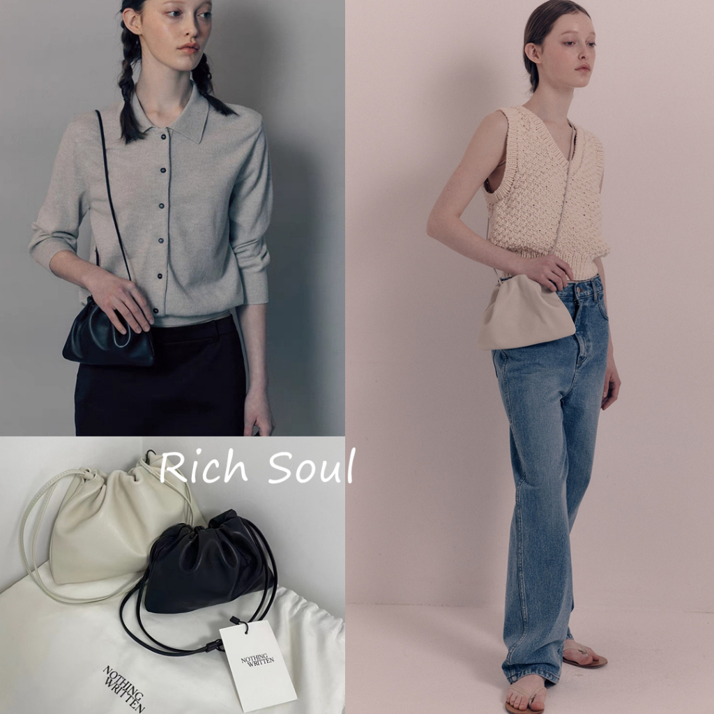 韓國東大門 nothing written 雲朵包 小羊皮 肩背包 斜背包 腋下包 Nella strap bag | 蝦皮購物