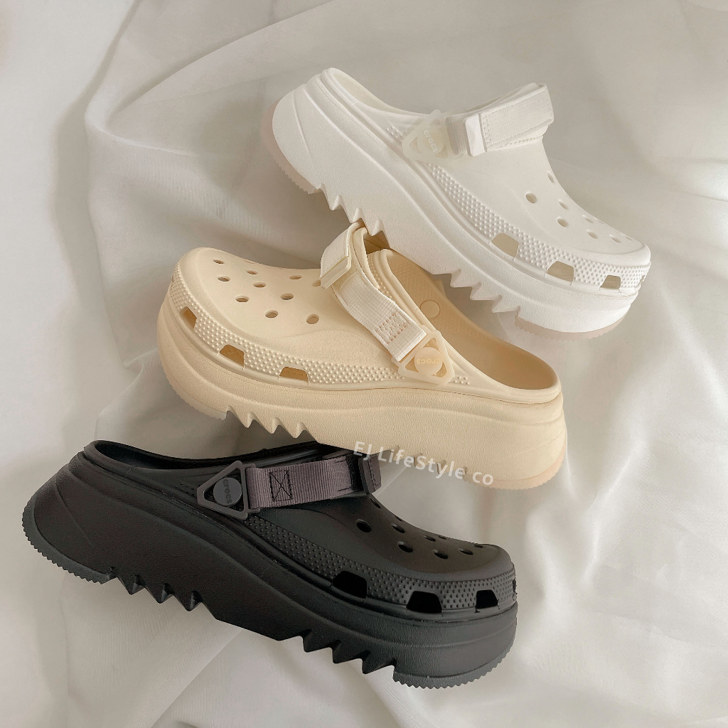 -EJ- 現貨 CROCS HIKER XSCAPE CLOG HIKER2.0 鋸齒 厚底 白 黑 208365 | 蝦皮購物