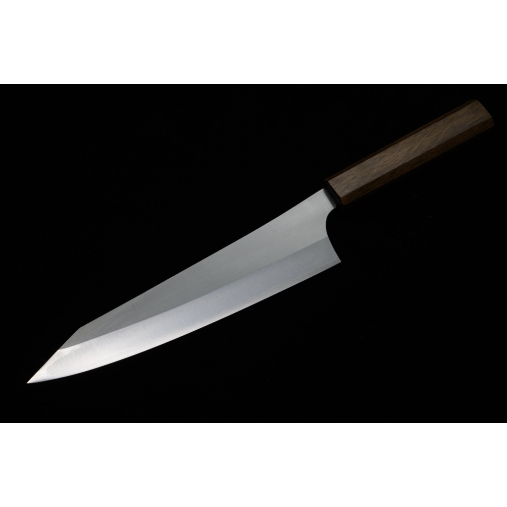 黒崎優　新月光　vgxeos 牛刀　240mm 黒崎優 「月光」牛刀 包丁 240mm 拭き漆樫柄 – HAGAKURE