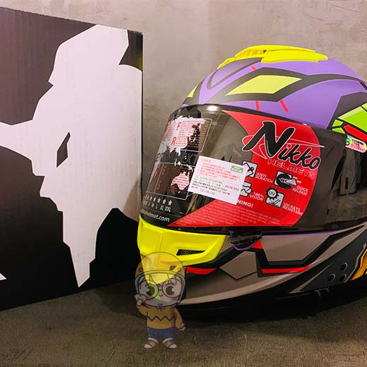 （極少現貨 免運）福音戰士 聯名款 Nikko 安全帽 N806 初號機 新世紀福音戰士 浮動式鏡座 全罩 排扣 內墨片 | 蝦皮購物