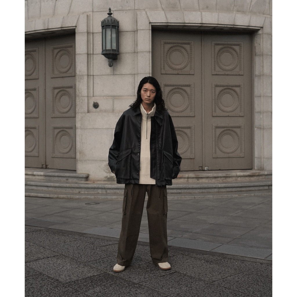 XENO} 全新正品WYM LIDNM FAUX LEATHER MILITARY BLOUSON 人造