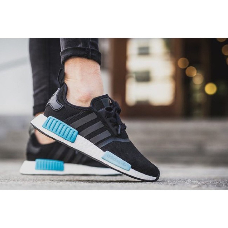 Adidas nmd r1 black icey blue sale