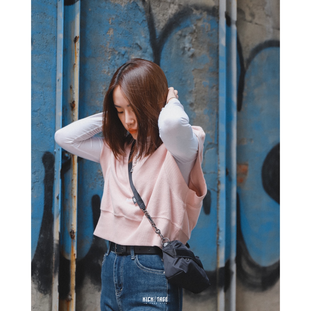 NIKE NSW REVERSE COZY FLC VEST 米黃 粉色 V領 刺繡 針織 背心 女款【FV4010】 | 蝦皮購物