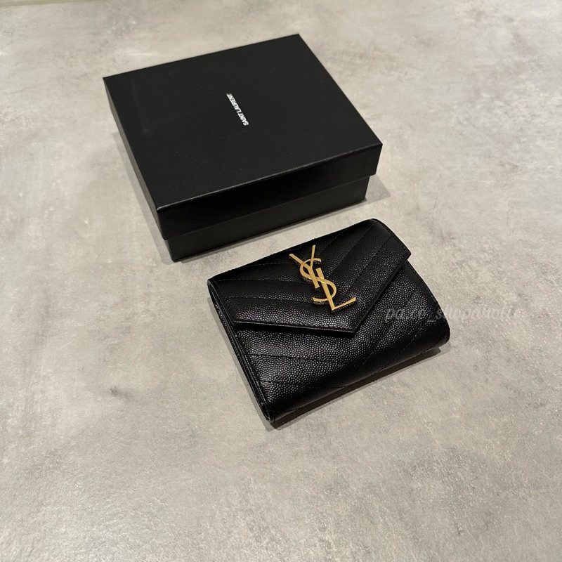 Saint Laurent YSL Compact Tri Fold Wallet