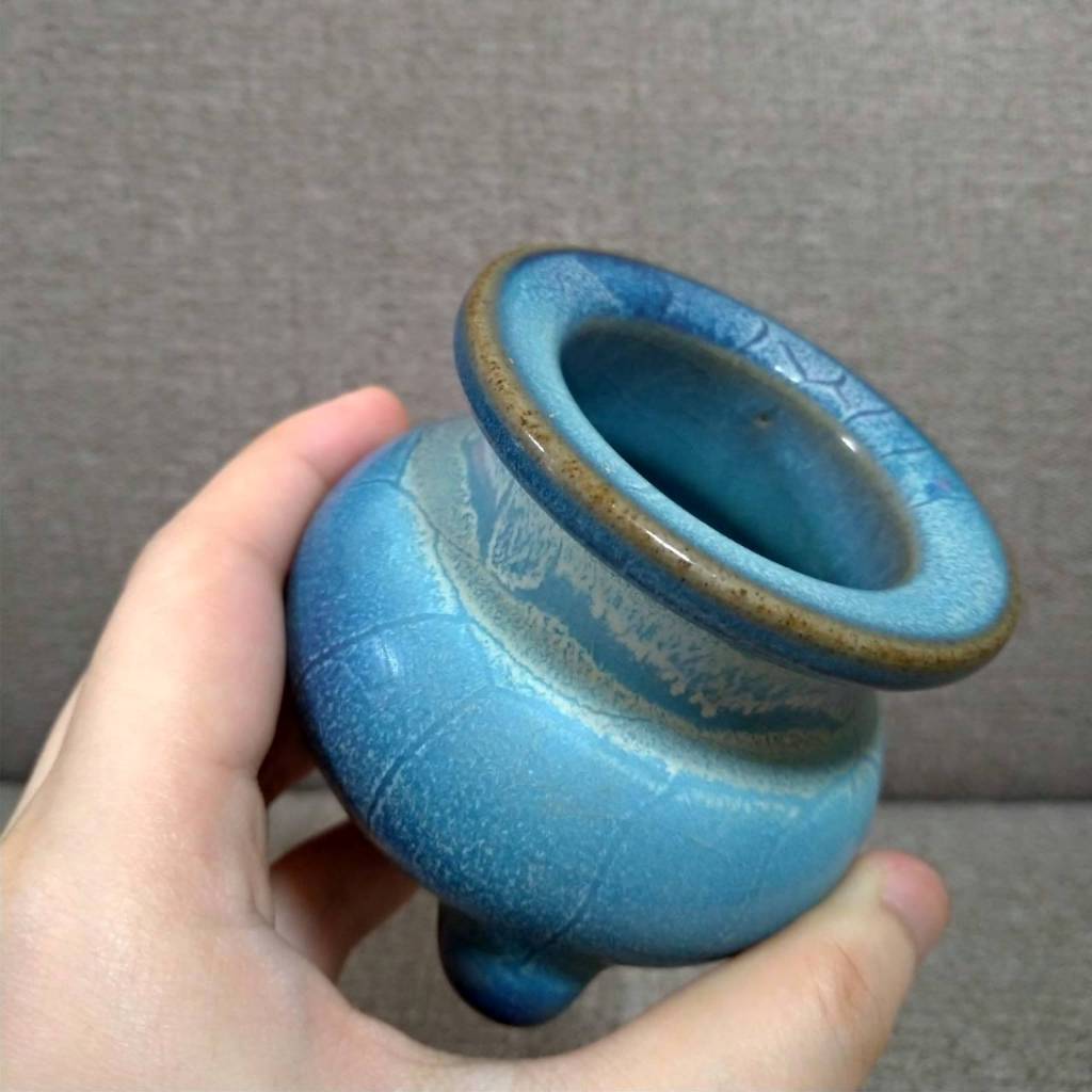鈞窯天青釉三足爐瓷器| 蝦皮購物