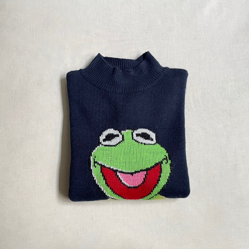 日本品牌Monkey Bite The Muppets Knit Sweater 科米蛙高領針織毛衣