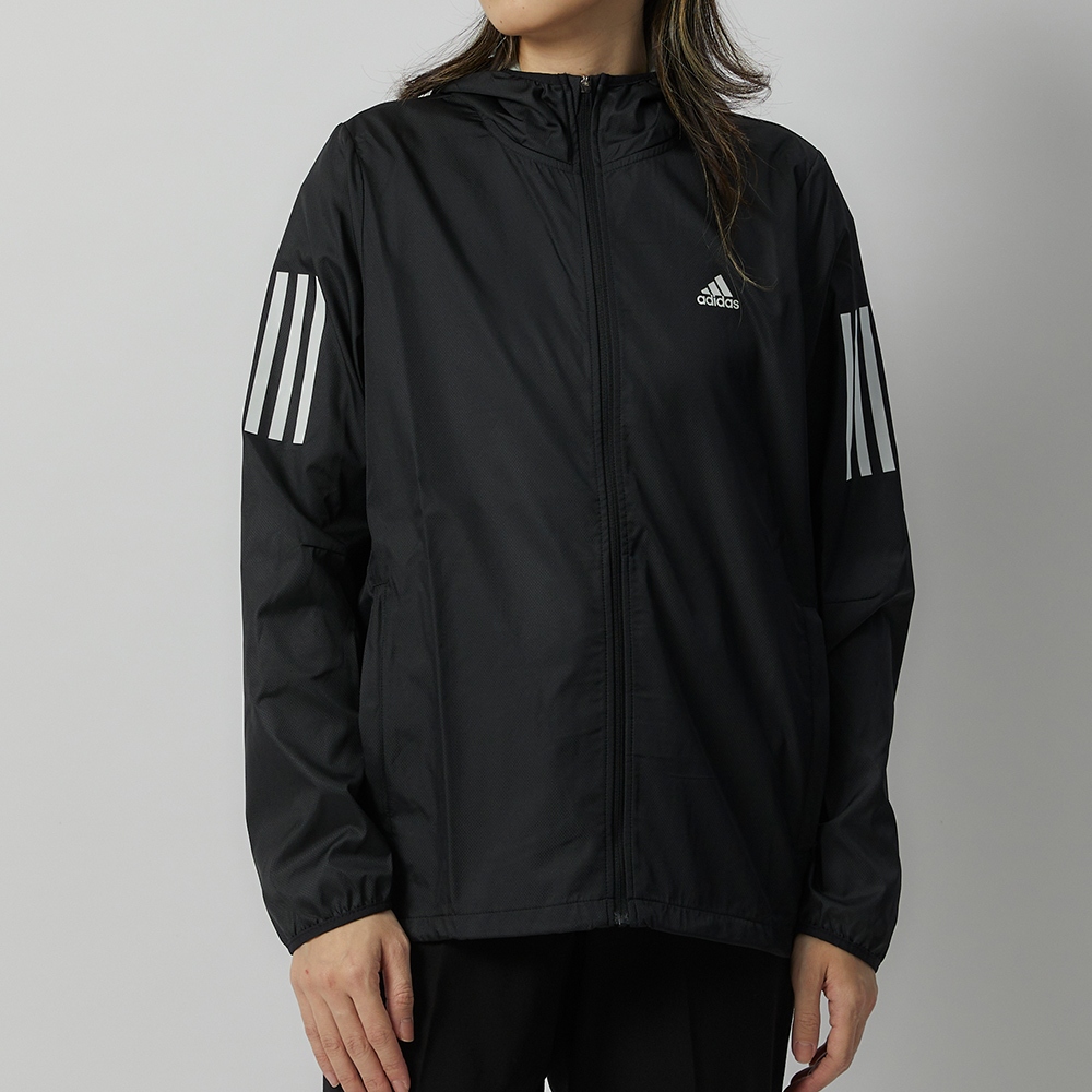 Adidas 女 黑 運動 休閒 口袋 反光 連帽外套 外套 H59271 | 蝦皮購物