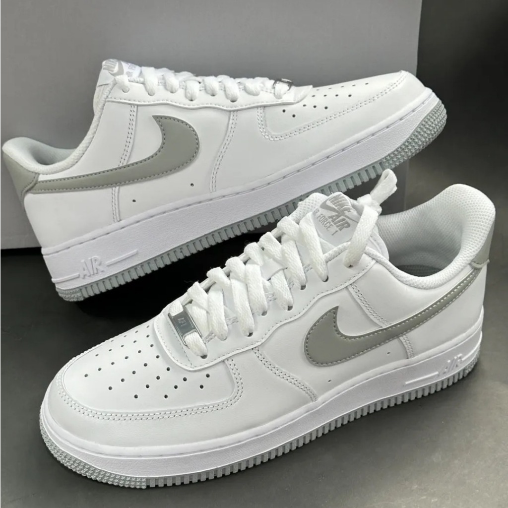 EJ- 現貨NIKE AIR FORCE 1 AF1 質感灰灰勾皮革男鞋FJ4146-100 | 蝦皮購物