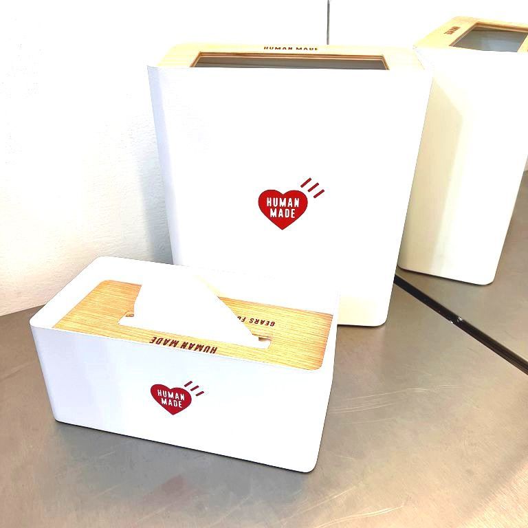 BLACK全新HUMAN MADE金屬製重量級TISSUE BOX面紙盒/衛生紙盒TRASH CAN