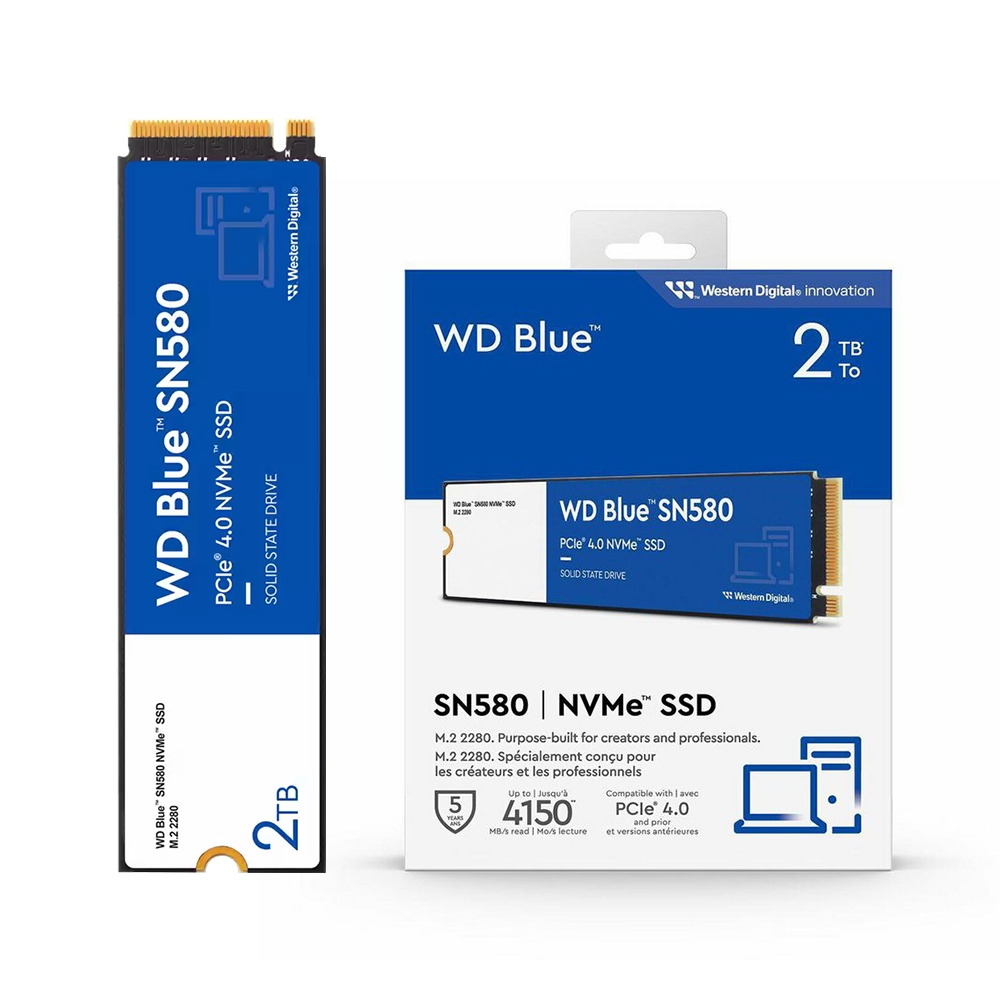 威騰藍標WD Blue SN580 NVMe SSD 500G 1T 2T Pcle M.2 2280 固態硬碟