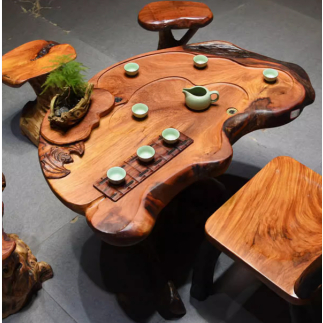 優選傢具花梨木天然原木根雕茶臺樹根茶幾功夫茶海實木樹頭陽臺家用泡茶