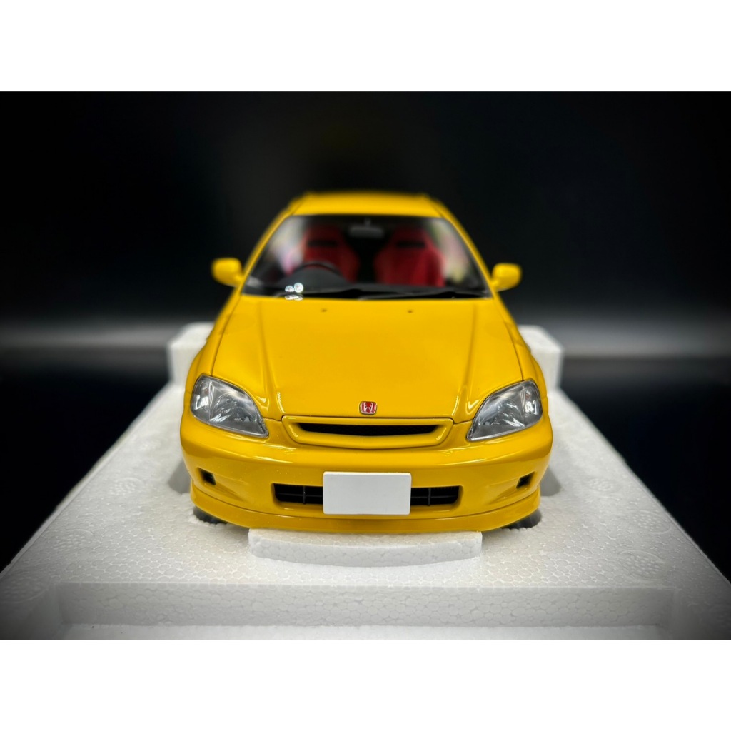 收藏模人】MotorHelix Honda Civic Type-R Ek9 本田黃色1:18 1