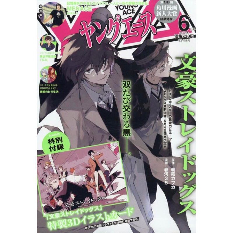 文野 YOUNG ACE 2024年6月號 附文豪野犬3D卡 太宰治 中島敦 太宰 敦 鏡花 | 蝦皮購物