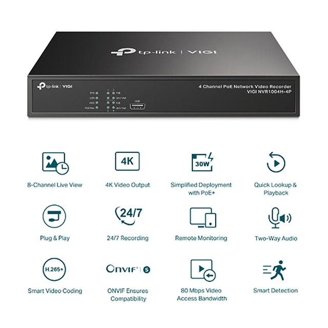 TP-LINK VIGI NVR1004H-4P 4路 網路監控主機 + WD 4TB 監控專用硬碟 昌運監視器 | 蝦皮購物