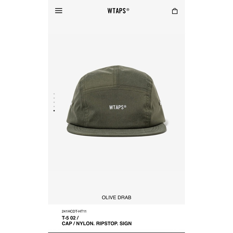 WTAPS T-5 02 / CAP / NYLON. RIPSTOP. SIGN | 蝦皮購物