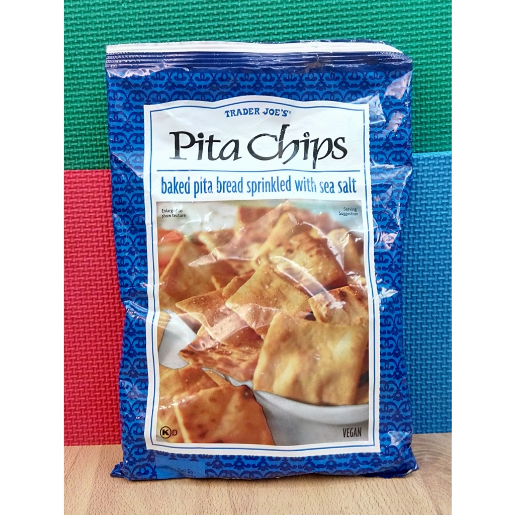 Trader Joe’s Pita Chips with Sea Salt 皮塔海鹽薄餅 ( 烘烤 - 非油炸 ) | 蝦皮購物