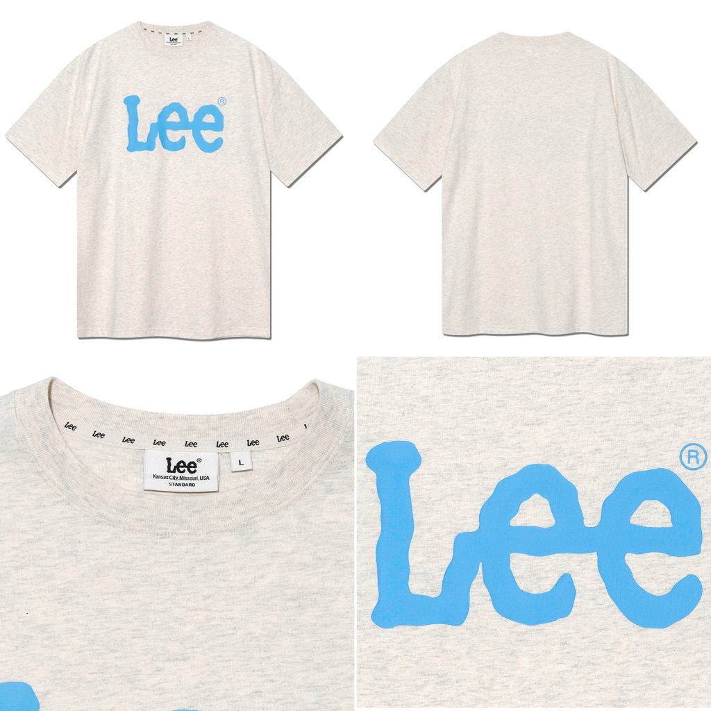 ◆LEE◆ Big Twitch Logo Dying T-Shirt Charcoal Lee Tshirt Big Twitch Logo