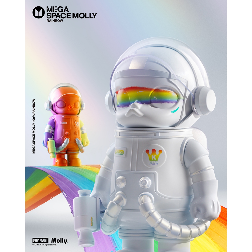 POP MART 泡泡瑪特MEGA SPACE MOLLY 400% 彩虹Rainbow 一般款/ 彩虹