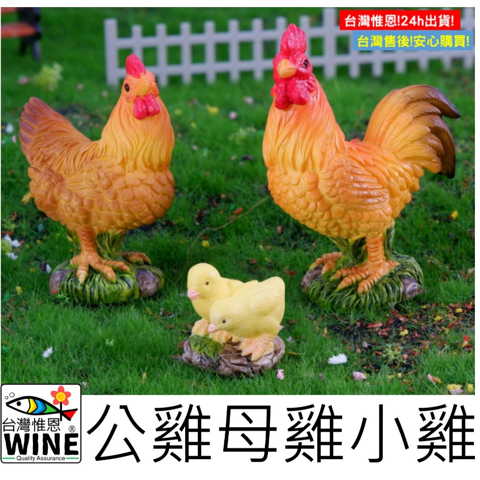 WINE台灣惟恩 微景觀 公雞 母雞 小雞 公雞 母雞 雞 水族 園藝 盆栽佈置 室內佈置 | 蝦皮購物