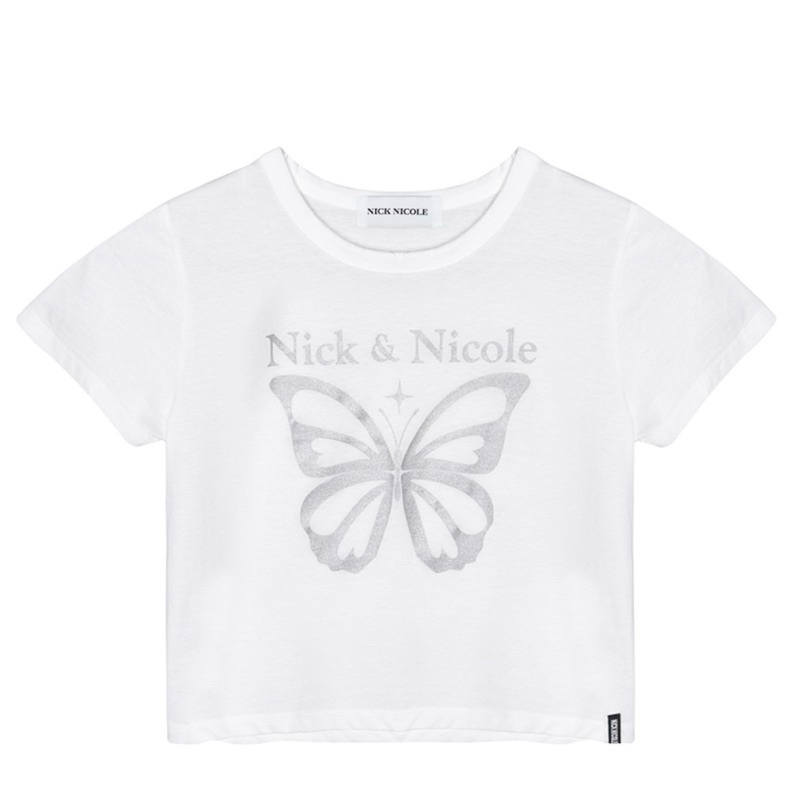 Tシャツ・カットソー NICK&NICOLE NICOLE SHINE BUTTERFLY CROP TOP 4BUK380 MINT韓國代購🇰🇷 新款Nick Nicole / NICOLE SHINE BUTTERFLY