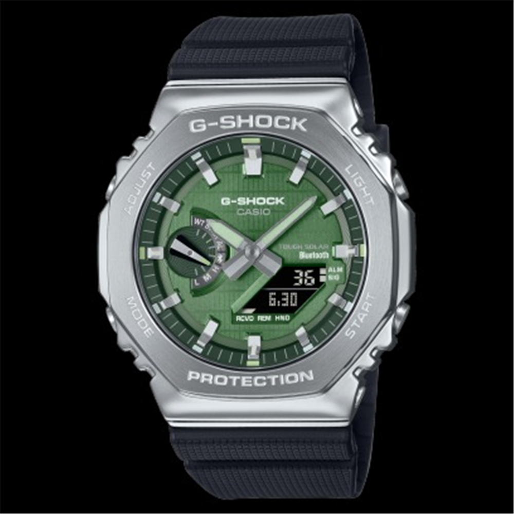 CASIO 卡西歐 G-SHOCK 精緻斬新 金屬錶殼 八角形錶殼-紳士綠 (GBM-2100A-1A3) [秀時堂] | 蝦皮購物